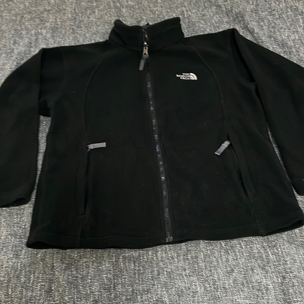 North face black small full zip fleece jacket